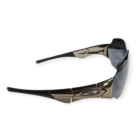 Oakley Zero Sunglasses Black Chrome Retro Shades Gray Lenses Rimless Rare - Picture 4 of 9